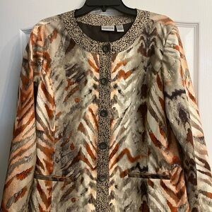 Chico's Leopard Print Jacket with Neutral Tones